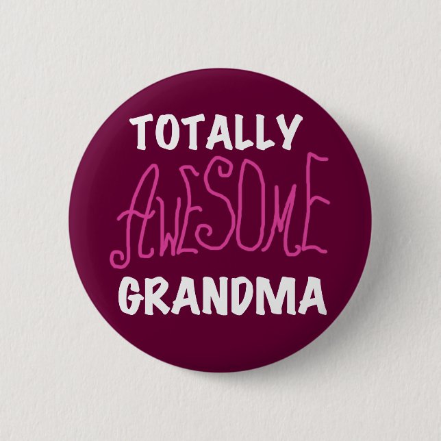 Total fantastische Großmutter-Rosa-T-Shirts und Ge Button (Vorderseite)