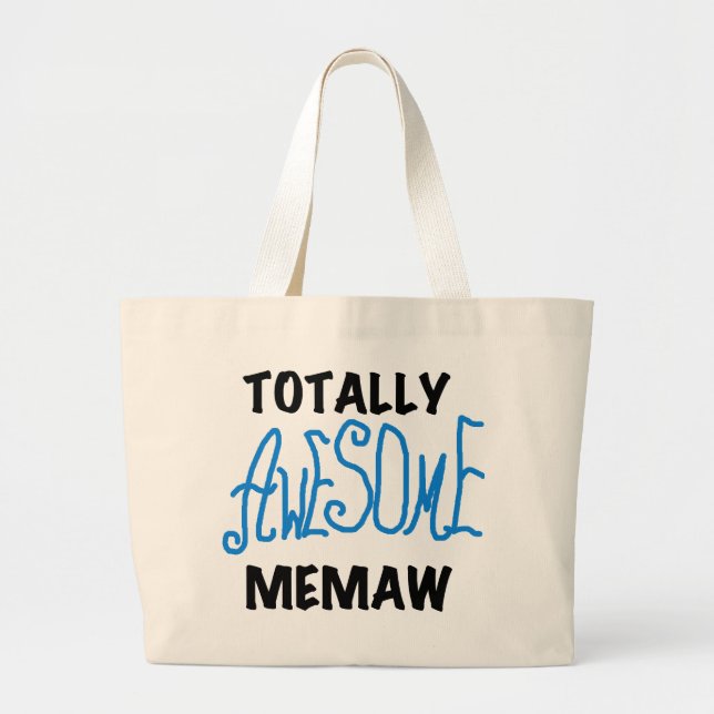 Total fantastische Memaw blaue T-Shirts und Jumbo Stoffbeutel (Vorne)