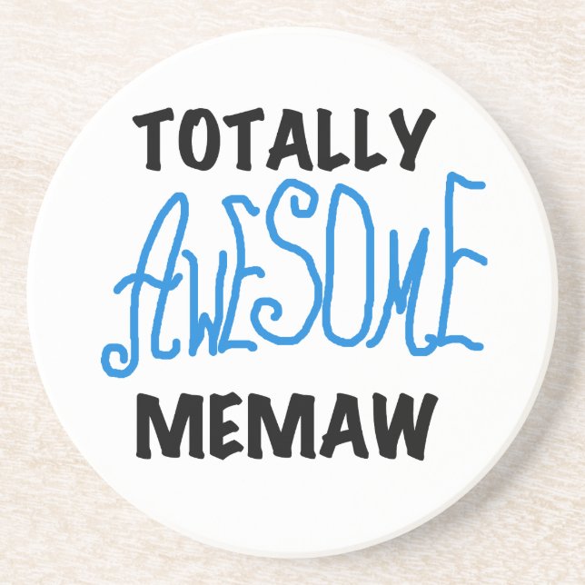 Total fantastische Memaw blaue T-Shirts und Sandstein Untersetzer (Vorne)