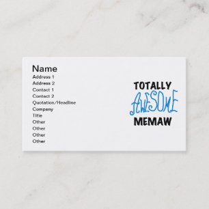 Total fantastische Memaw blaue T-Shirts und Visitenkarte