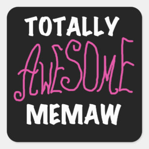 Total fantastische Memaw rosa T - Shirts Quadratischer Aufkleber