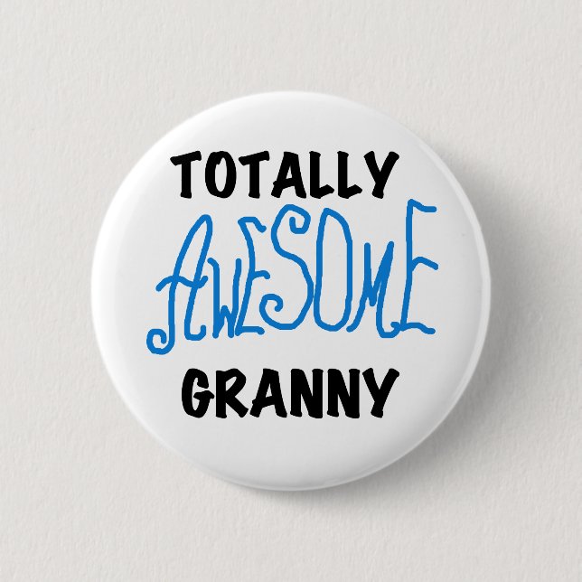 Total fantastische Oma-blaue T-Shirts und Button (Vorderseite)