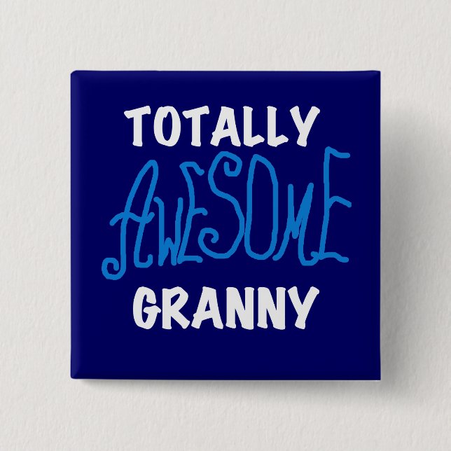 Total fantastische Oma-blaue T - Shirts und Button (Vorderseite)