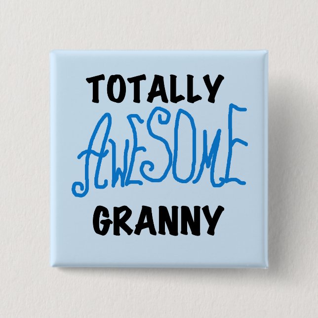 Total fantastische Oma-blaue T-Shirts und Button (Vorderseite)
