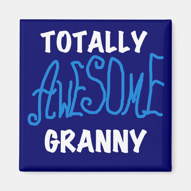 Total fantastische Oma-blaue T-Shirts und Geschenk Magnet (Vorne)