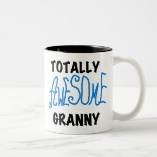 Total fantastische Oma-blaue T-Shirts und Zweifarbige Tasse