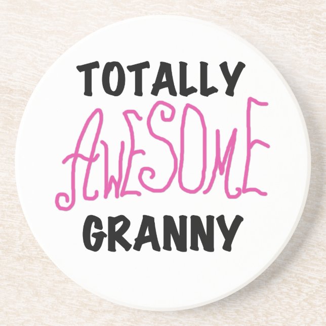 Total fantastische Oma-Rosa-T-Shirts und Geschenke Sandstein Untersetzer (Vorne)
