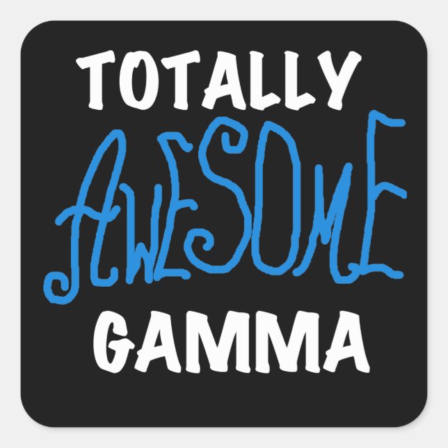 Total fantastisches Gamma-blaue T-Shirts und Quadratischer Aufkleber (Vorderseite)