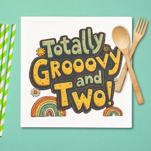 Total Groovy und zwei 2. Geburtstag Serviette