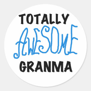 Total großartige Oma Blue T-Shirts Geschenke Runder Aufkleber