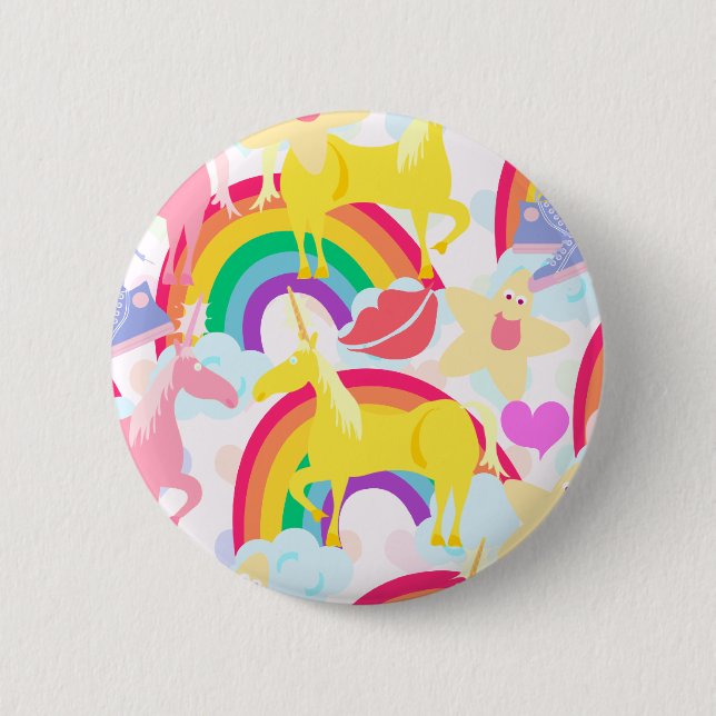Total Jahr-Einhorn-Regenbogen-Explosion Button (Vorderseite)