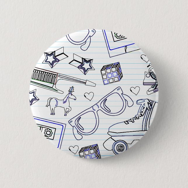 Total Jahr-Gekritzel Button (Vorderseite)