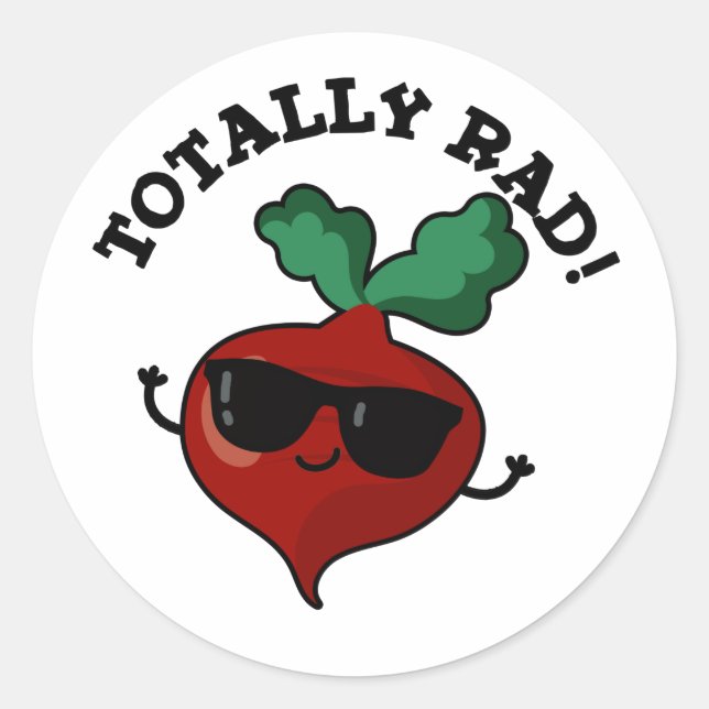Total Krass Funny Veggie Radish Pun Runder Aufkleber (Vorderseite)