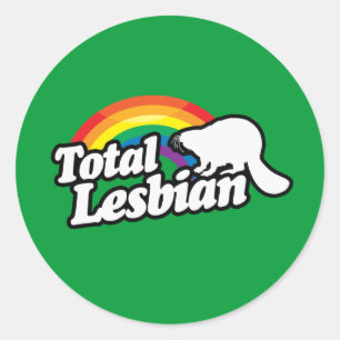 TOTAL LESBIAN BEAVER - WEISS - (2).png Runder Aufkleber