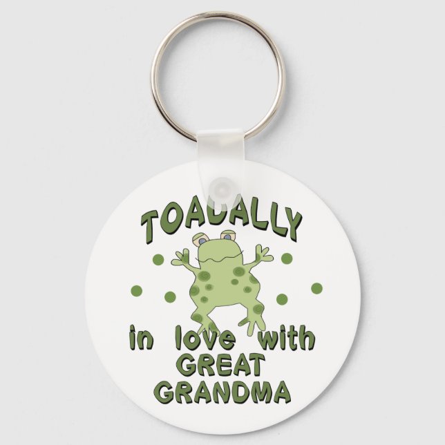 TOTAL Liebe Großer Oma Frosch Schlüsselanhänger (Vorderseite)