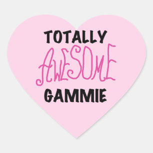 Total Phantastisch Gammie Pink T - Shirt und Gesch Herz-Aufkleber