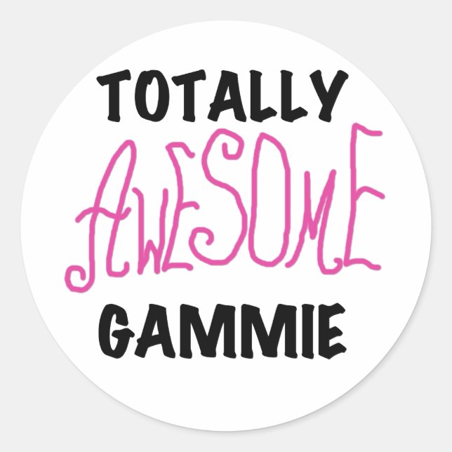 Total Phantastisch Gammie Pink T - Shirt und Gesch Runder Aufkleber (Vorderseite)