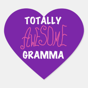 Total Phantastisch Gramma Pink T - Shirt Geschenke Herz-Aufkleber