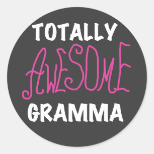 Total Phantastisch Gramma Pink T - Shirt Geschenke Runder Aufkleber