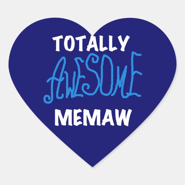 Total Phantastisch Memaw Blue T Shirts und Geschen Herz-Aufkleber (Vorderseite)