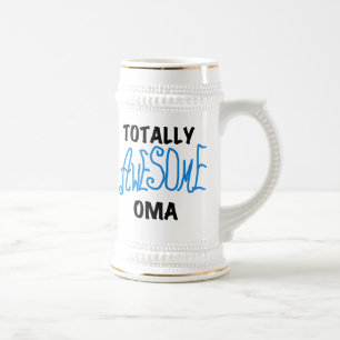 Total Phantastisch Oma Blue T - Shirt und Geschenk Bierglas