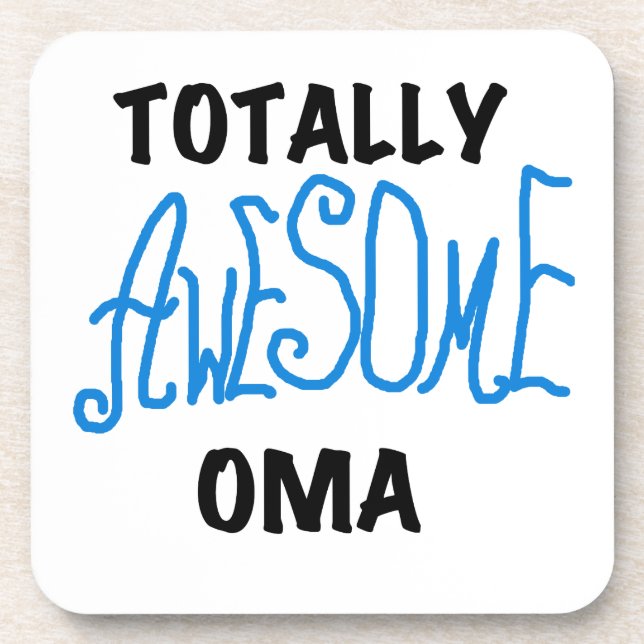 Total Phantastisch Oma Blue T - Shirt und Geschenk Getränkeuntersetzer (Vorderseite)