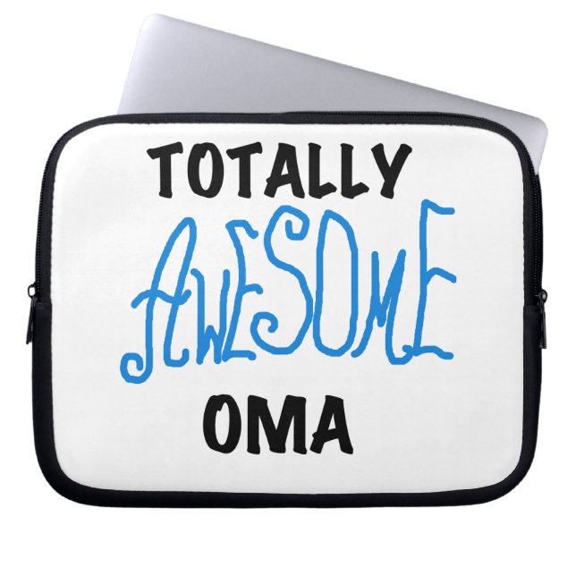 Total Phantastisch Oma Blue T - Shirt und Geschenk Laptopschutzhülle (Vorderseite)