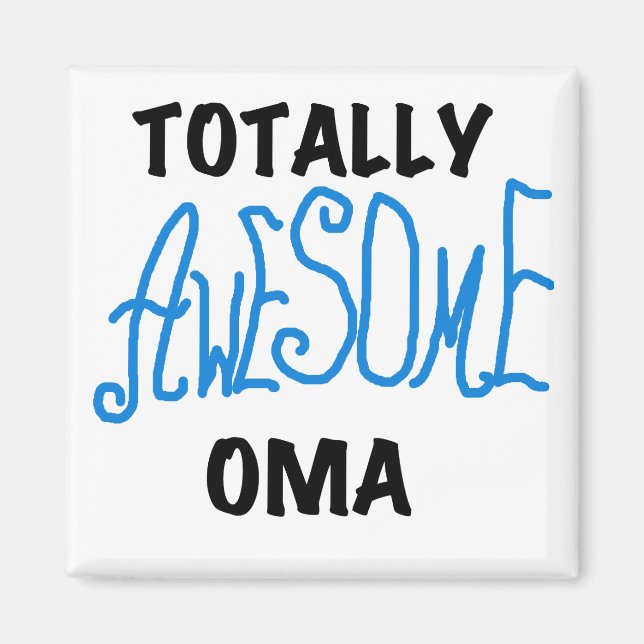 Total Phantastisch Oma Blue T - Shirt und Geschenk Magnet (Vorne)