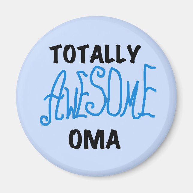 Total Phantastisch Oma Blue T - Shirt und Geschenk Magnet (Vorne)