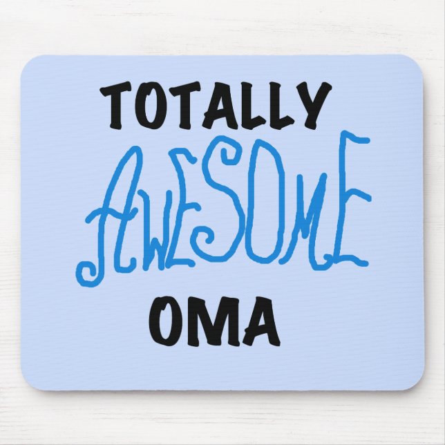 Total Phantastisch Oma Blue T - Shirt und Geschenk Mousepad (Vorne)