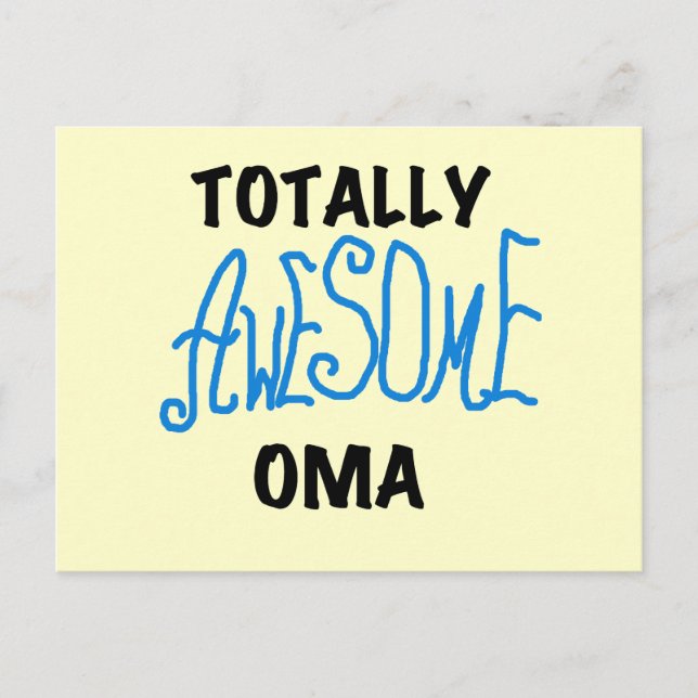 Total Phantastisch Oma Blue T - Shirt und Geschenk Postkarte (Vorderseite)