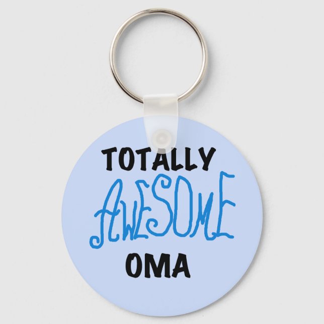 Total Phantastisch Oma Blue T - Shirt und Geschenk Schlüsselanhänger (Vorderseite)