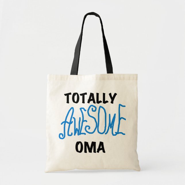 Total Phantastisch Oma Blue T - Shirt und Geschenk Tragetasche (Vorne)