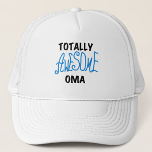Total Phantastisch Oma Blue T - Shirt und Geschenk Truckerkappe