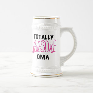 Total Phantastisch Oma Pink T - Shirt und Geschenk Bierglas
