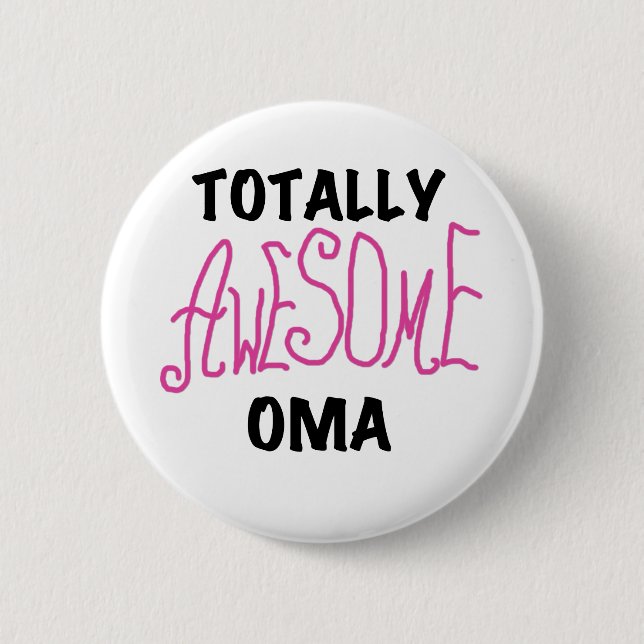 Total Phantastisch Oma Pink T - Shirt und Geschenk Button (Vorderseite)