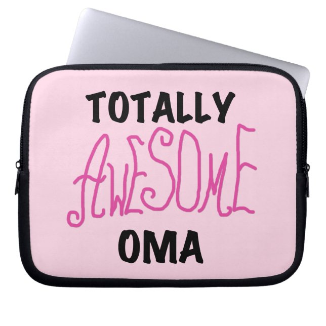 Total Phantastisch Oma Pink T - Shirt und Geschenk Laptopschutzhülle (Vorderseite)