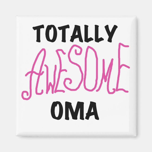 Total Phantastisch Oma Pink T - Shirt und Geschenk Magnet (Vorne)