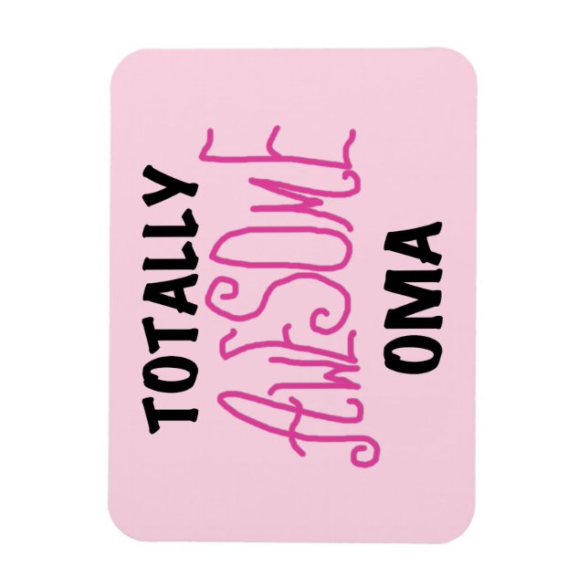 Total Phantastisch Oma Pink T - Shirt und Geschenk Magnet (Vertikal)