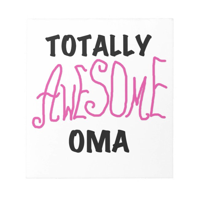 Total Phantastisch Oma Pink T - Shirt und Geschenk Notizblock (Vorderseite)