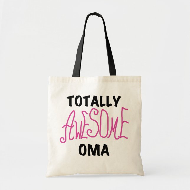 Total Phantastisch Oma Pink T - Shirt und Geschenk Tragetasche (Vorne)