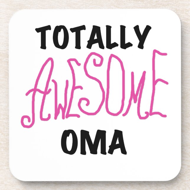 Total Phantastisch Oma Pink T - Shirt und Geschenk Untersetzer (Vorderseite)