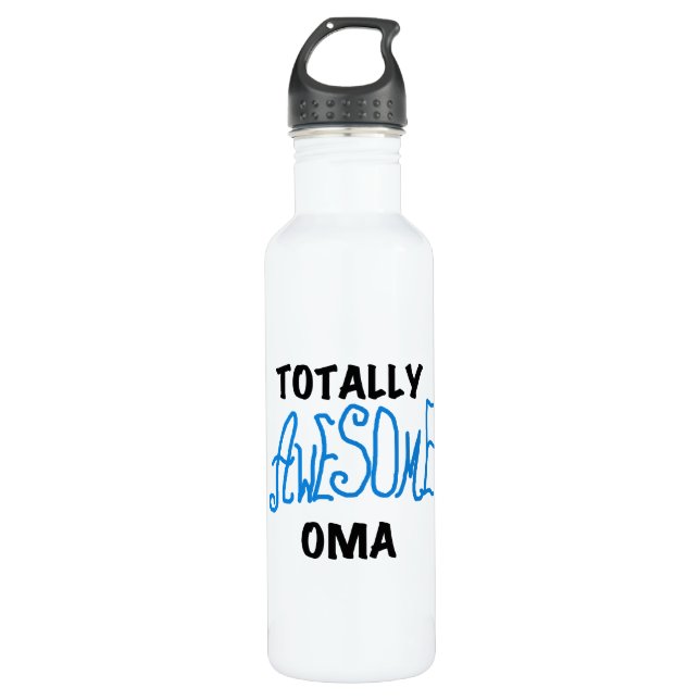 Total Phantastische Oma Blue T - Shirt und Trinkflasche (Vorderseite)