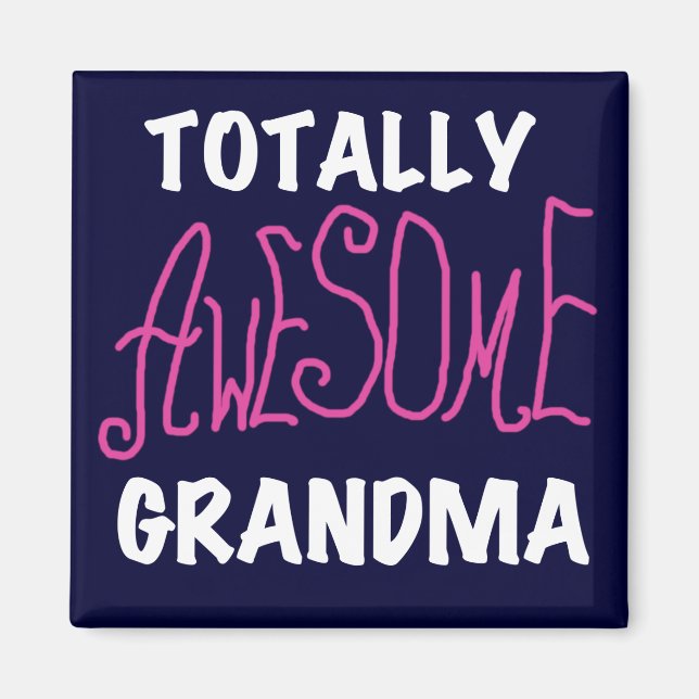 Total Phantastische Oma Pink T - Shirt und Geschen Magnet (Vorne)