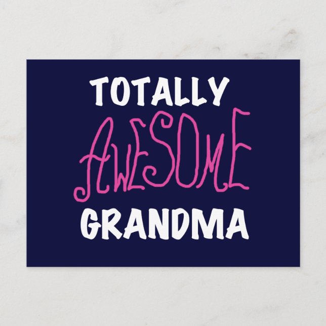 Total Phantastische Oma Pink T - Shirt und Geschen Postkarte (Vorderseite)