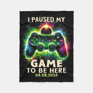 Total Solar Eclipse 2024 Gamer Ich hielt mein Spie Fleecedecke