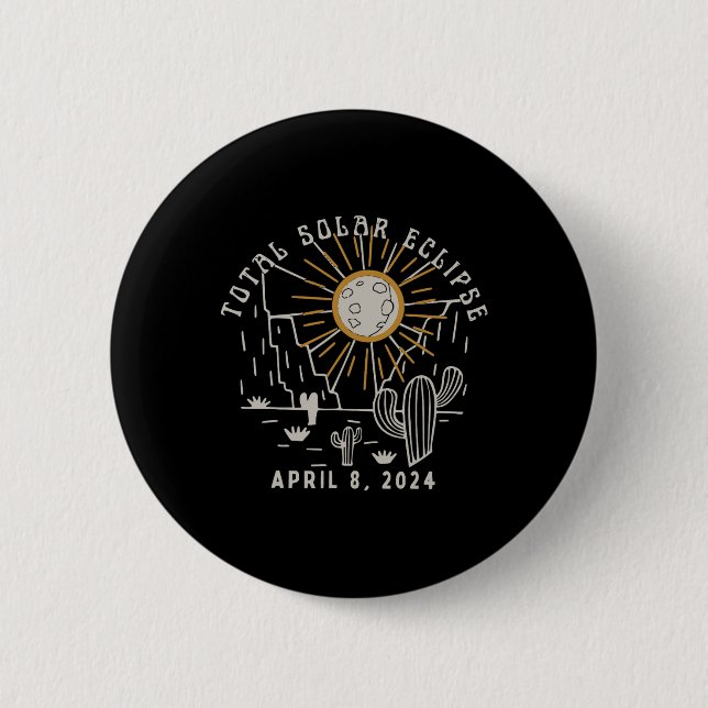 Total Solar Eclipse 2024 Totalily Western Texas Us Button (Vorderseite)