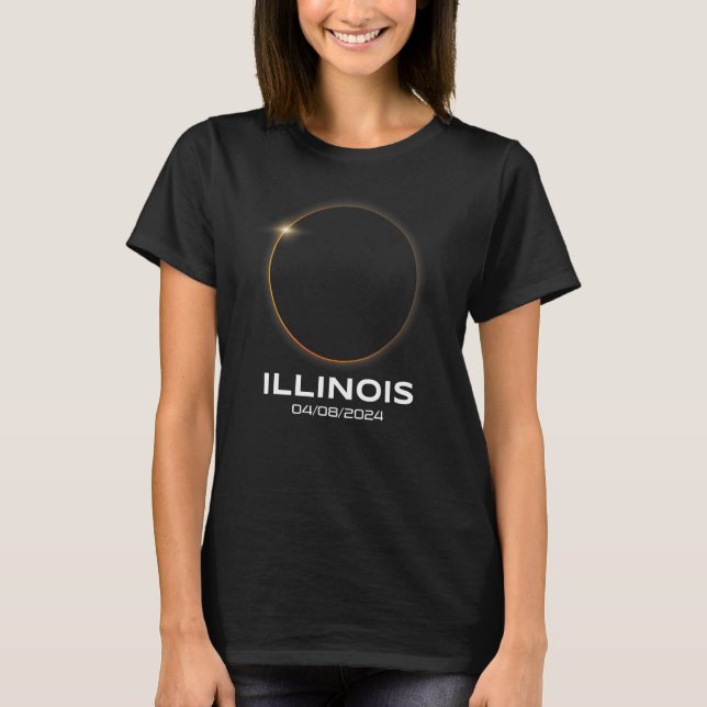 Total Solar Eclipse 2024 Totality Illinois T-Shirt (Vorderseite)