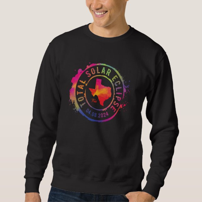 Total Solar Eclipse 2024 USA Texas Totality Colorf Sweatshirt (Vorderseite)