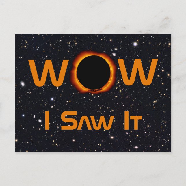 Total Solar Eclipse 2024 WOW I sah es Postkarte (Vorderseite)